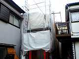 20坪程度・モルタル外壁塗装　足場